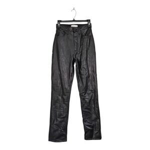 Abercrombie & Fitch 90s Straight Ultra High Rise Faux Leather Pants Black 26 2L